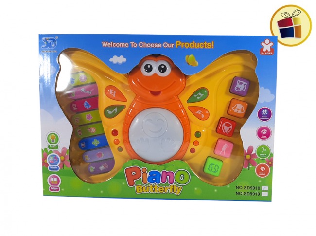 N22 PIANO MARIPOSA MUSICAL LUCES 19X29CM FLUSS (SD9918/101254)
