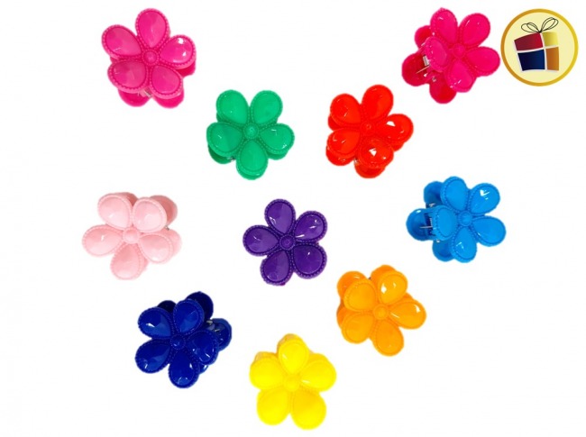 (PROMO X3) BROCHE FLOR COLOR CON RELIEVE (CV) (617075/601777)