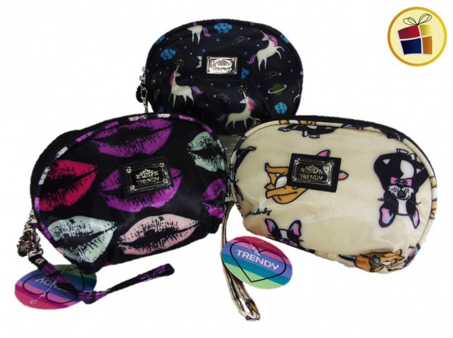 PORTA COSMETICO OVAL CHICO ESTAMPADO TRENDY /81842/8184)