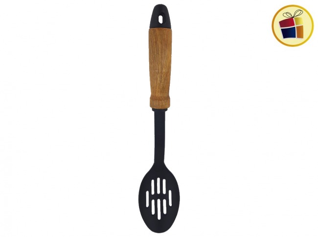 CUCHARA CALADA NYLON MANGO MADERA LEGUMBRES 33CM SOIFER (BK5-7/433663)