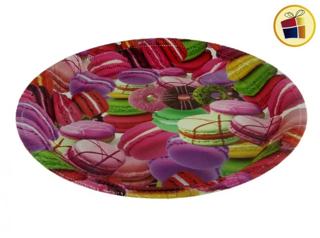 BANDEJA REDONDA PLASTICA ESTAMPADA 36 CM POKA (NS249757/497571)