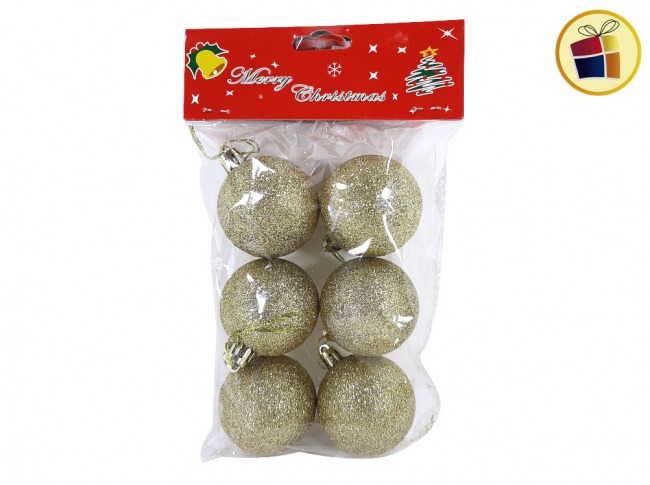"P.C1.C2"GLOBO N° 5 X6 ORO CON BRILLO NAVIDEÑO FLUSS (BX-0025/700251)