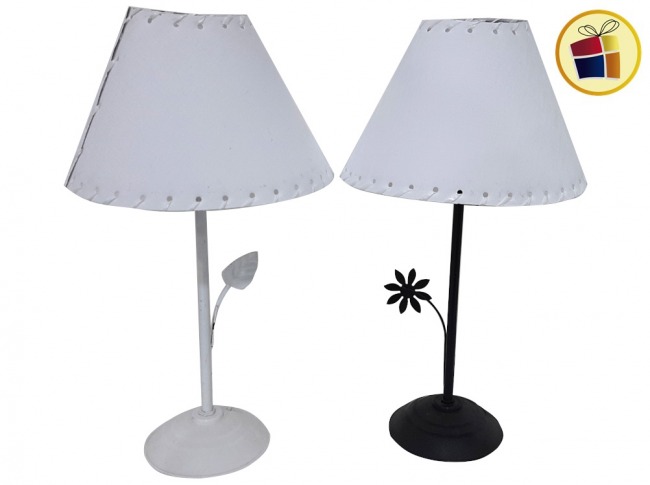 "P.C1.C2"VELADOR HOJA/FLOR  HIERRO RECTO/CURVO CON PANTALLA MAGNINO (310601)