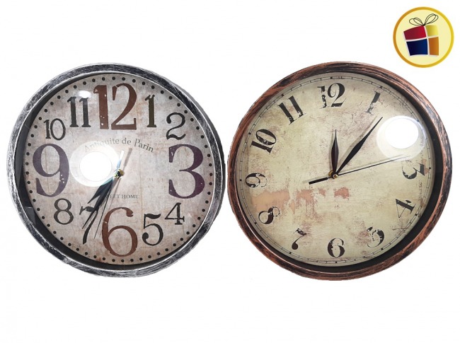 RELOJ PARED REDONDO VINTAGE 30CM RENACER (IG0669/605078/D507/D510