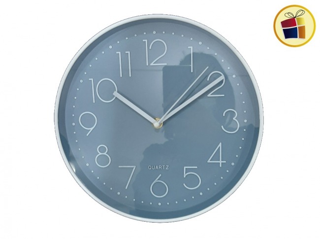 RELOJ PARED REDONDO 25CM NUMEROS EN RELIEVE BARCEL (605045/D504)