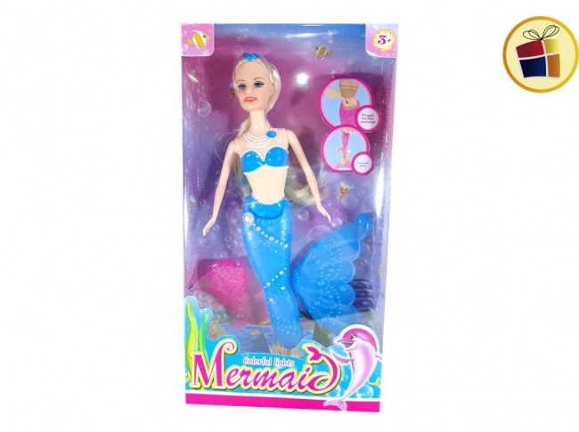 N22  MUÑECA SIRENA MERMAID LUZ Y PEINE CAJA VISORA FLUSS(2348-1/RZ8508/561340)