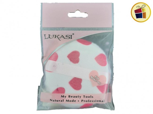 ESPONJA PUF PARA MAQUILLAR ESTAMPA CORAZON (LUKASI) (CV) (841865)