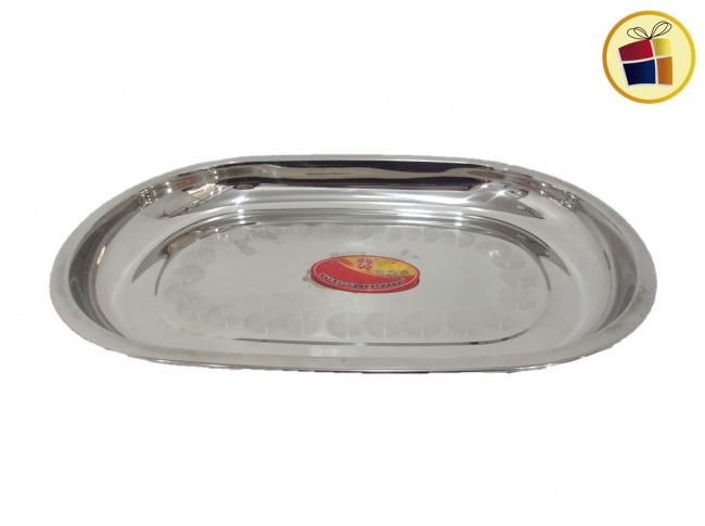 BANDEJA OVAL PROFUNDA DE ACERO  35X24 CM (137713/CD3781)