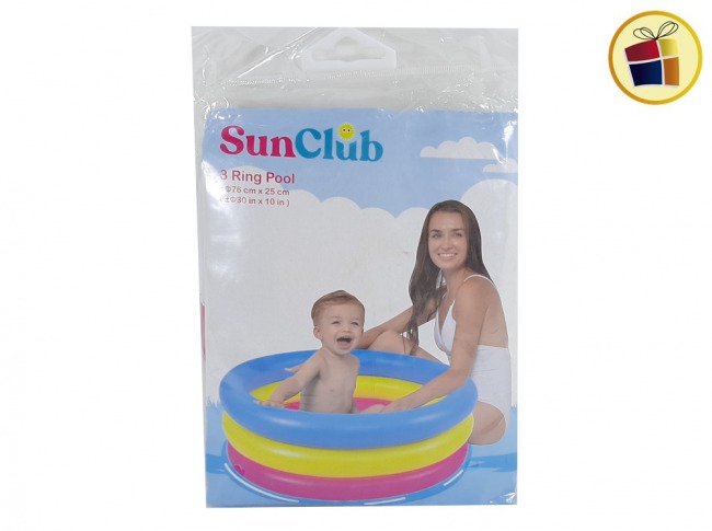 PILETA INFLABLE 3 AROS MULTICOLOR 76X25CM POKA (10086-1/214722)