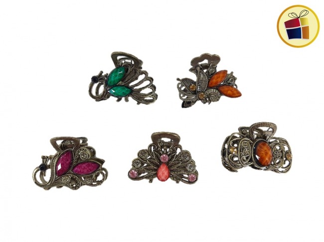 BROCHE METAL MEDIANO CON PIEDRA CH (71718)