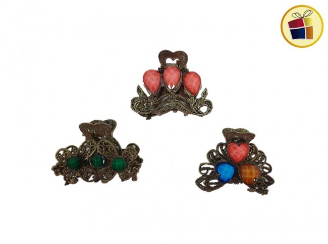 BROCHE METAL GRANDE CON PIEDRA COLOR CH (471725)