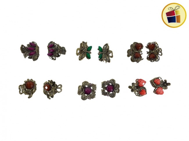 BROCHE METAL X2 CHICO CON PIEDRA (71732/48-44-13)