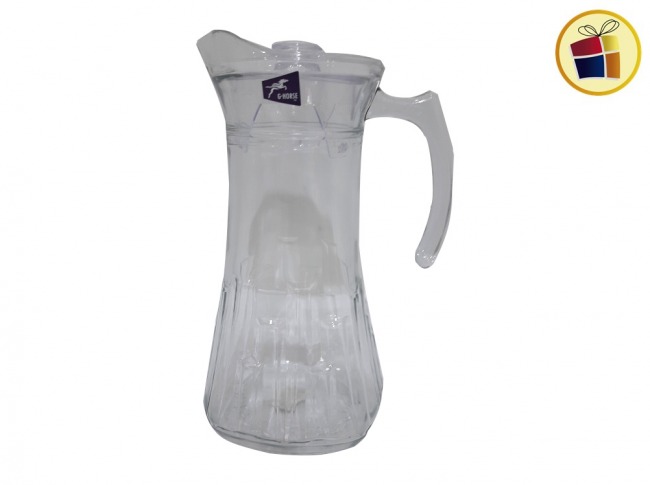 JARRA VIDRIO TALLADA TAPA ACRILICA 1800ML POKA (61178SZ/611786)