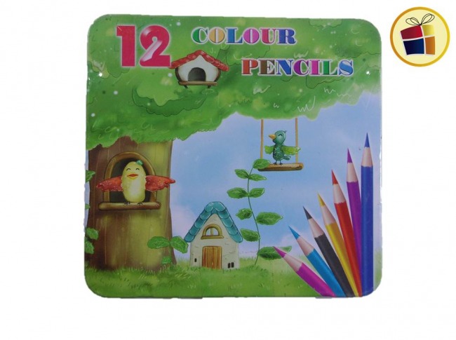 LAPIZ COLOR X12 CORTO EN ESTUCHE LATA (469811)