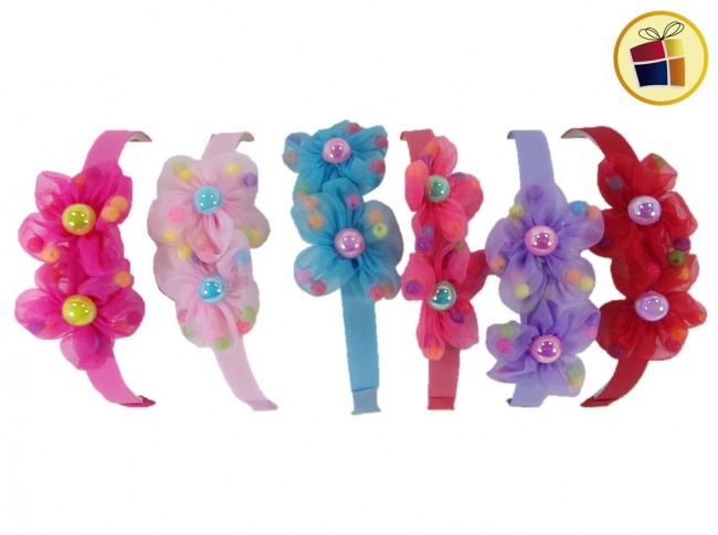 (OFERTA FINAL)VINCHA FORRADA FLOR GASA Y PERLAS CH (450190)