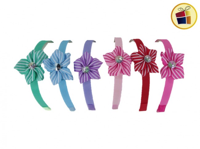 (OFERTA FINAL)VINCHA FORRADA CON FLOR RAYA Y STRAS CH (50268)