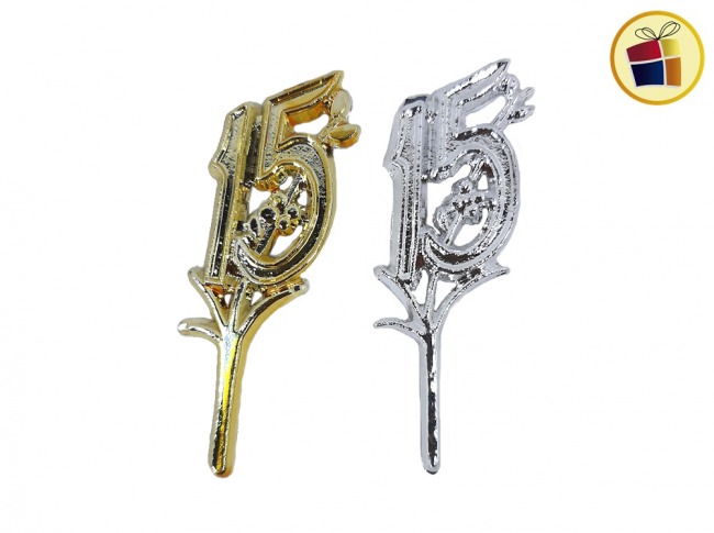 ESPIGA X1UN N°15 AÑOS CHICA ORO/PLATA (928857) METALPLAST