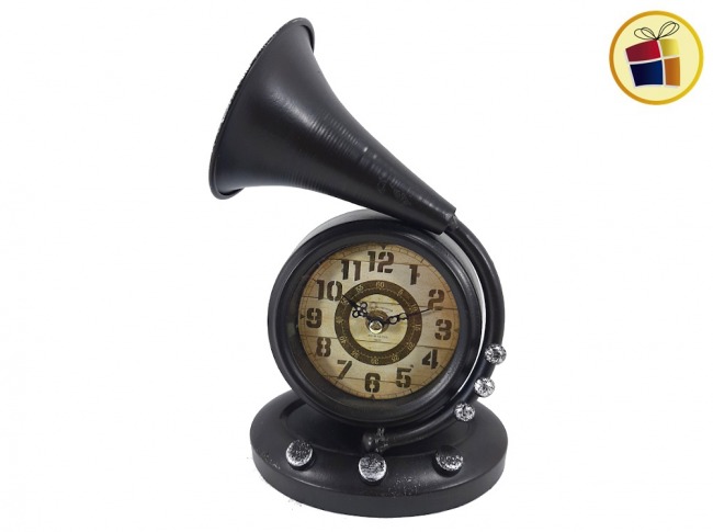 RELOJ METAL VINTAGE TROMPETA 26CM IDEAS (CF12359/147616)