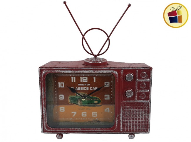 RELOJ METAL VINTAGE TELEVISOR 30CM IDEAS (CF12363/147654)