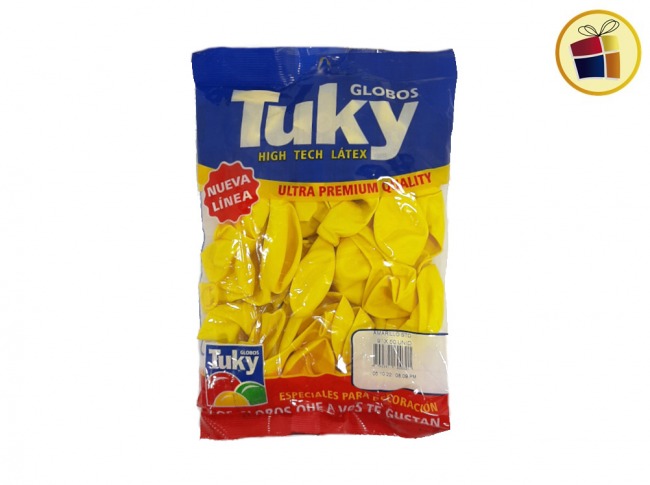 (P.VA.)GLOBO TUKY AMARILLO 9" X50 UND (000429/6003/00301) DERPOL TUKY