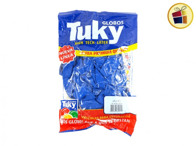 (P.VA.)GLOBO TUKY AZUL 9" X50 UND (000435/6009/00905) DERPOL TUKY
