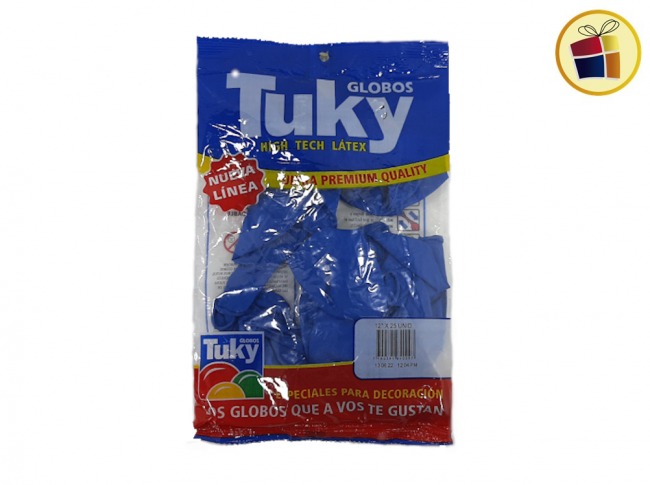 (P.VA.)GLOBO TUKY AZUL 12" X25UND (010371/80094/40097) DERPOL TUKY