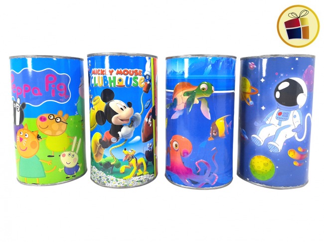 ALCANCIA LATA GRANDE  PERSONAJES 10.5X18CM DELGUERCIO (645749)