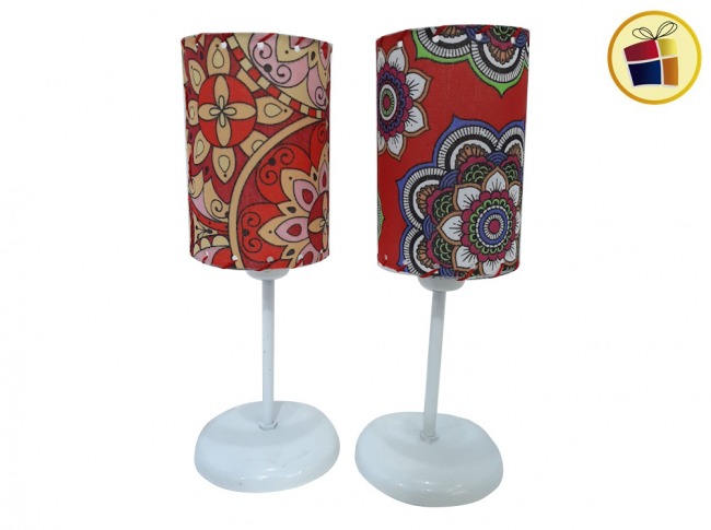 "P.C1.C2."VELADOR MINI BASE METAL PANTALLA  CILINDRICA ESTAMPADA MAGNINO (302499)