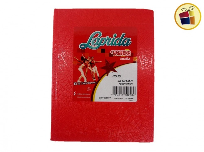 O.F.M5%CUADERNO LAPRIDA X98 HJS RAYADO T/C ROJO (002284/613015)