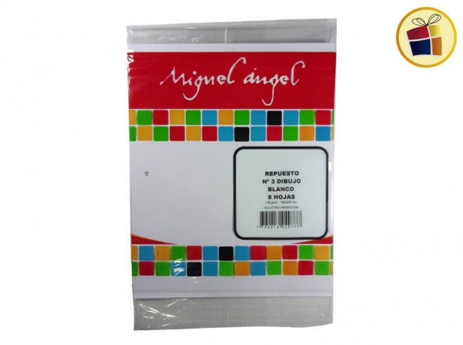 REPUESTO CANSON Nº3 BLANCO X8 HJS MIGUEL ANGEL (049777/715731)