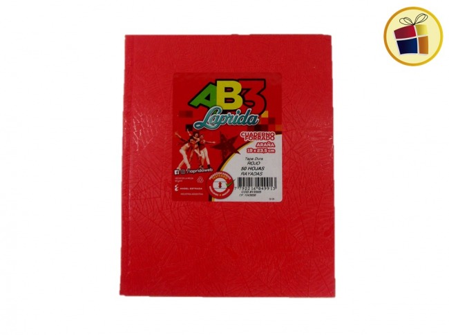 CUADERNO LAPRIDA AB3 ROJO X50 HJ (049913/613305)