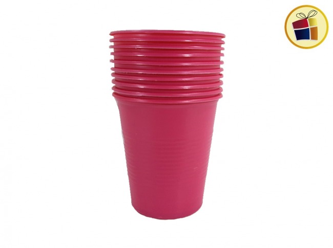 (P.R.G.C1.C2.F.B.RCIA)VASO GASEOSA FUCCIA 180 CC X10 (80775) PLASTICO SAN ANDRES