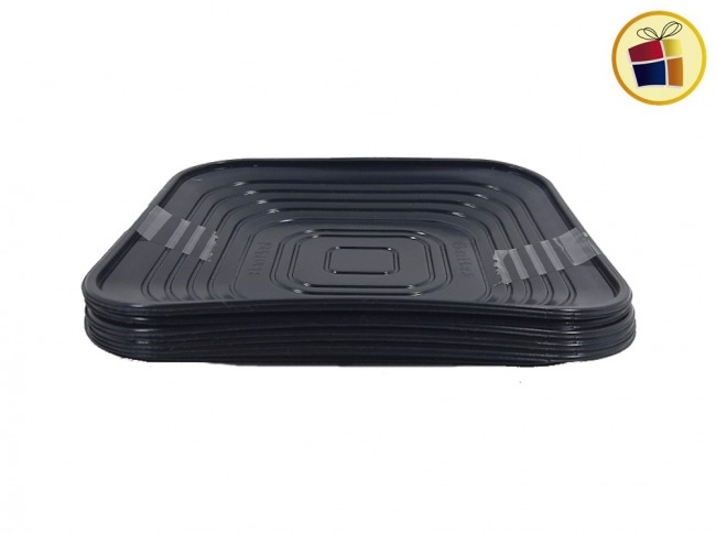 PLATO CUADRADO PLATA/ORO X10 (71422) BANPLAST