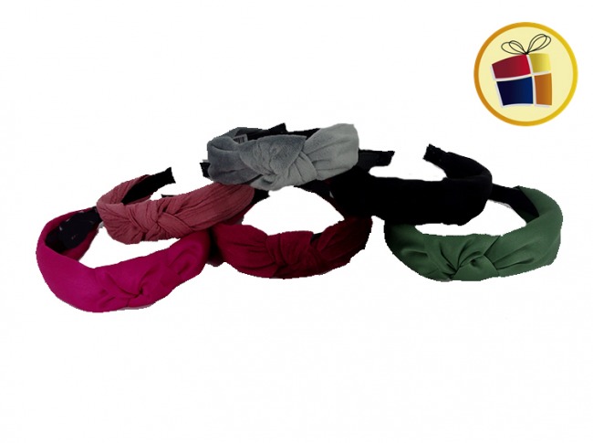 VINCHA RIGIDA FORRADA TELA LISA (05862)