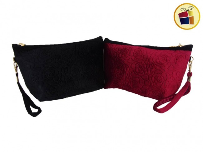 PORTA COSMETICO GAMUZADO ROSAS (97864/45-402-01)