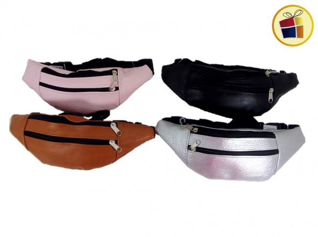 RIÑONERA CUERINA LISA 2 CIERRES (171124/R5PU)