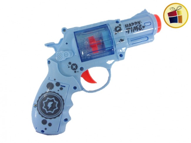 NEW21 PISTOLA ROTATIVA CON LUCES Y SONIDO A PILAS 15CM PUBLILED (290148/A200268)