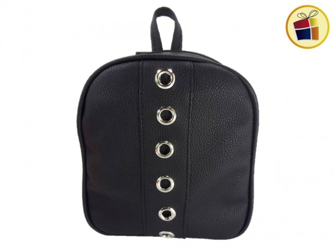 MOCHILA CHICA CUERINA CON OJAL METAL (59987/LH202)
