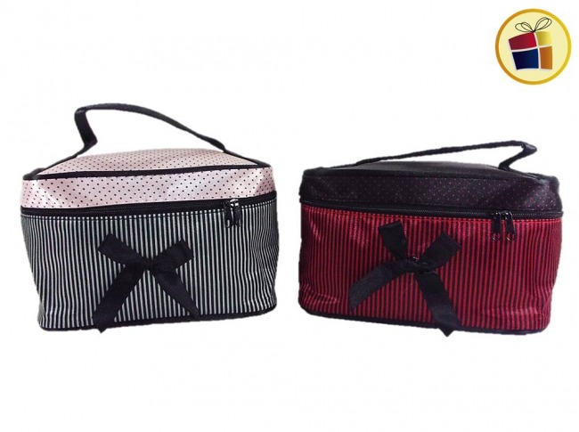 (OFERTA FINAL)PORTA COSMETICO CUADRADO CON MOÑO CH (81419)