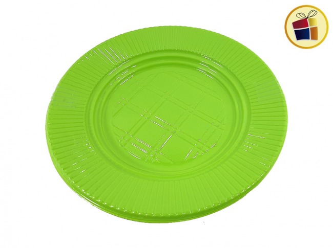 (P.R.C1.C2.F.B.RCIA)PLATO 22 VERDE MANZANA X10 GRANDE (17765)PLASTICO SAN ANDRES