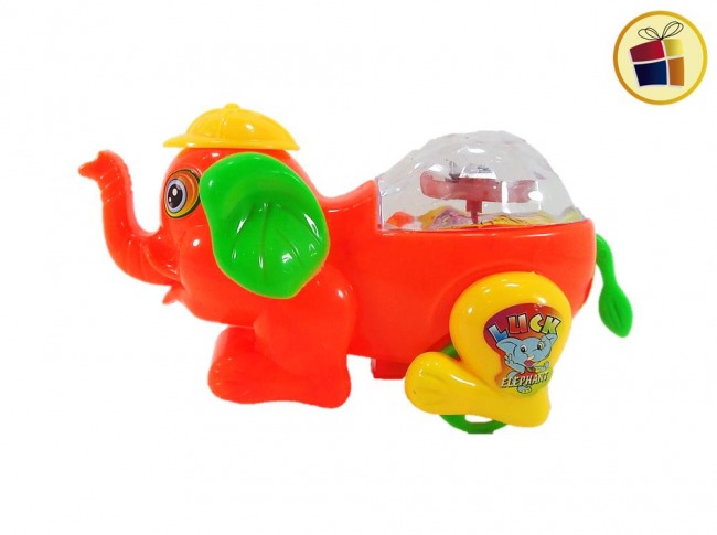 ELEFANTE A CUERDA CON LUZ 16CM (398331/TS27157)