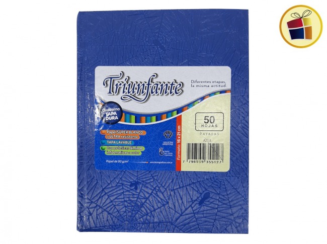 P.VA.CUADERNO X50 HJS RAYADAS T/C ARAÑA AZUL TRIUNFANTE (355127)