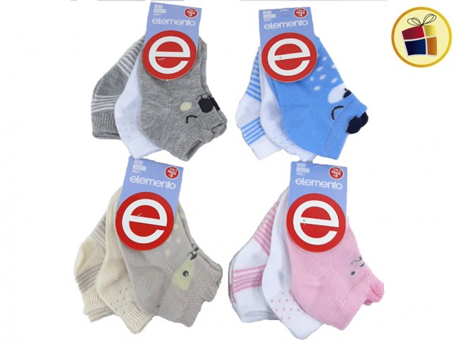 PACK X3 MEDIA PARA BEBE SOQUETE T1 ELEMENTO (03663/108.3)