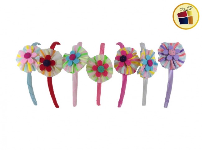 (OFERTA FINAL)VINCHA FORRADA FLOR GASA MULTICOLOR (CV) (734836)