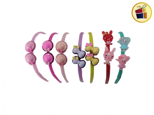 (OFERTA FINAL)VINCHA ACRILICA DOBLE APLIQUE INFANTIL CH (38323)