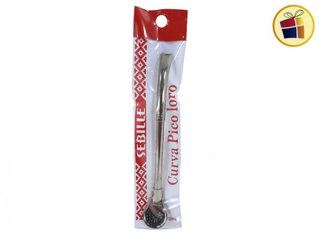 BOMBILLA METAL BRONCE NIQUELADO CURVA PICO LORO SEBILLE 20 CM (00460/841139)  