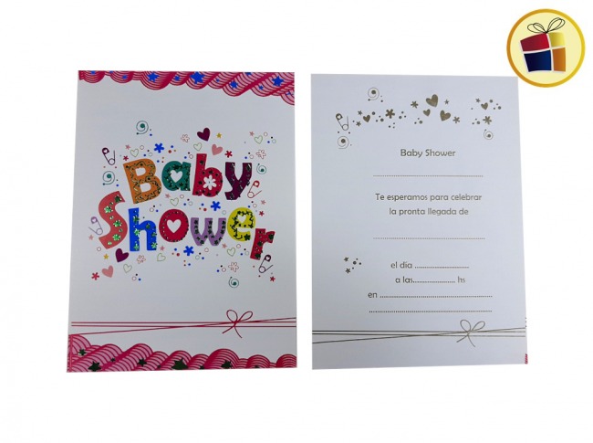 INVITACION BABY LETRA NENA X10  (656103) GOLD MUNDO