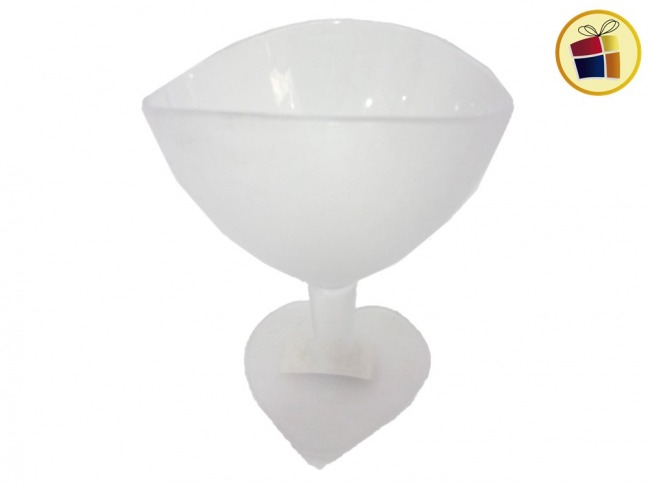 COPA PARA HELADO ACRILICA  BASE CORAZON 12CM OLIMPICO (264567/07004)