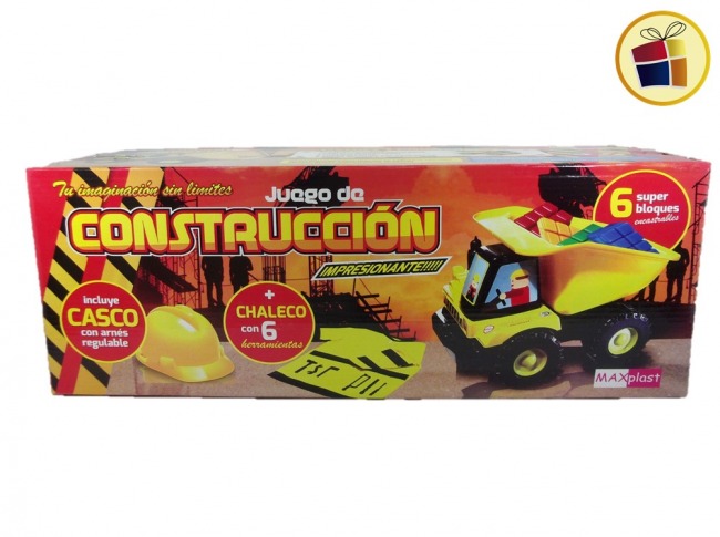 CAMION POWER TRUCK CON ACCESORIOS(CHALECO+HERRAM.+BLOQUES) EN CAJA MAXPLAST (15081/961434