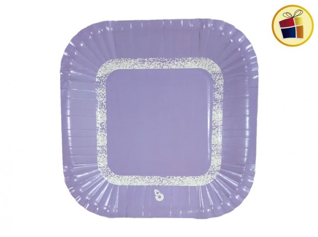PLATO X8 UND CUADRADO CHICO PASTEL VIOLETA (02042) OTERO